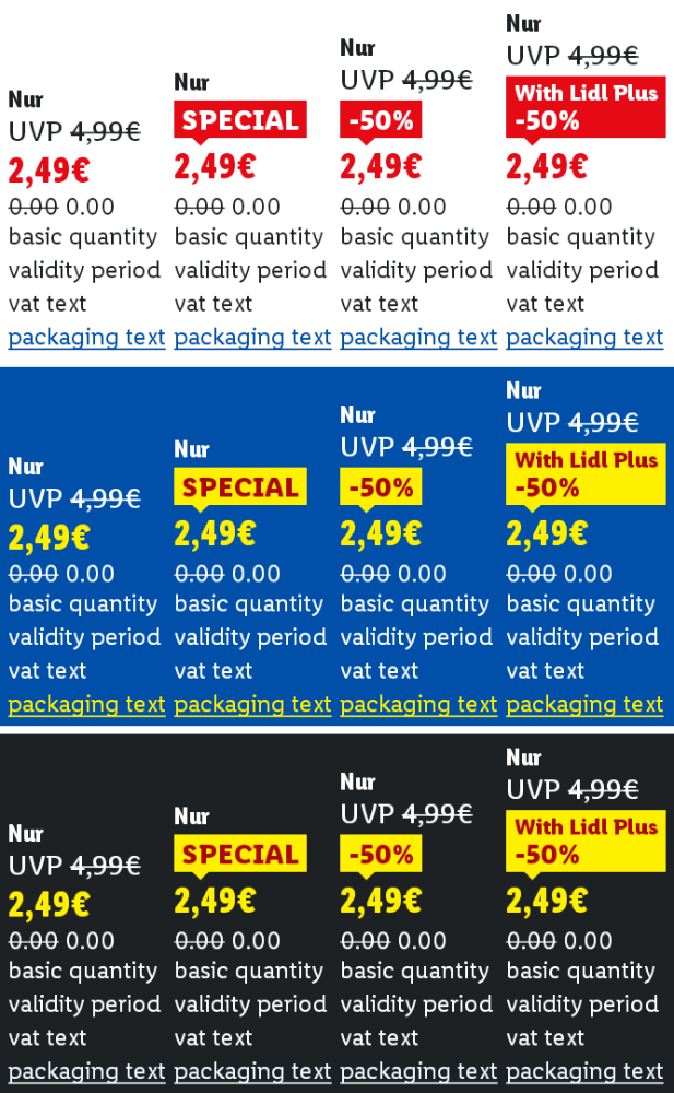 Left-aligned Compact Price Samples