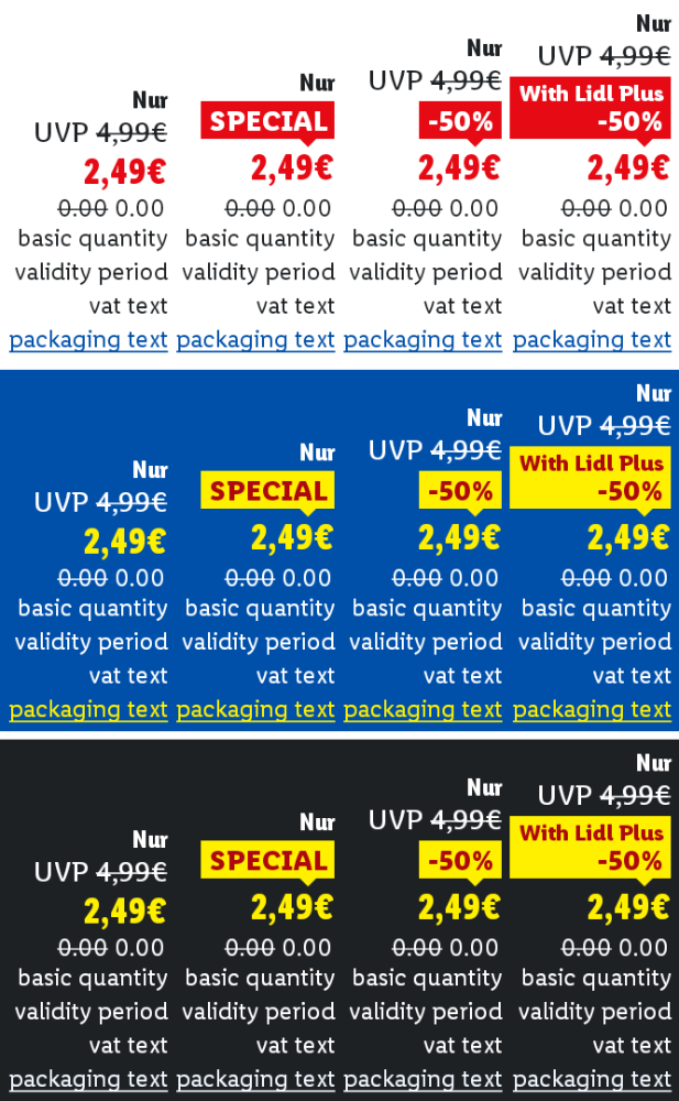 Right-aligned Compact Price Samples